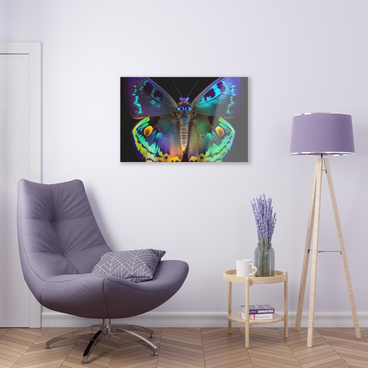 Acrylic Prints Neon Hue Butterfly 4