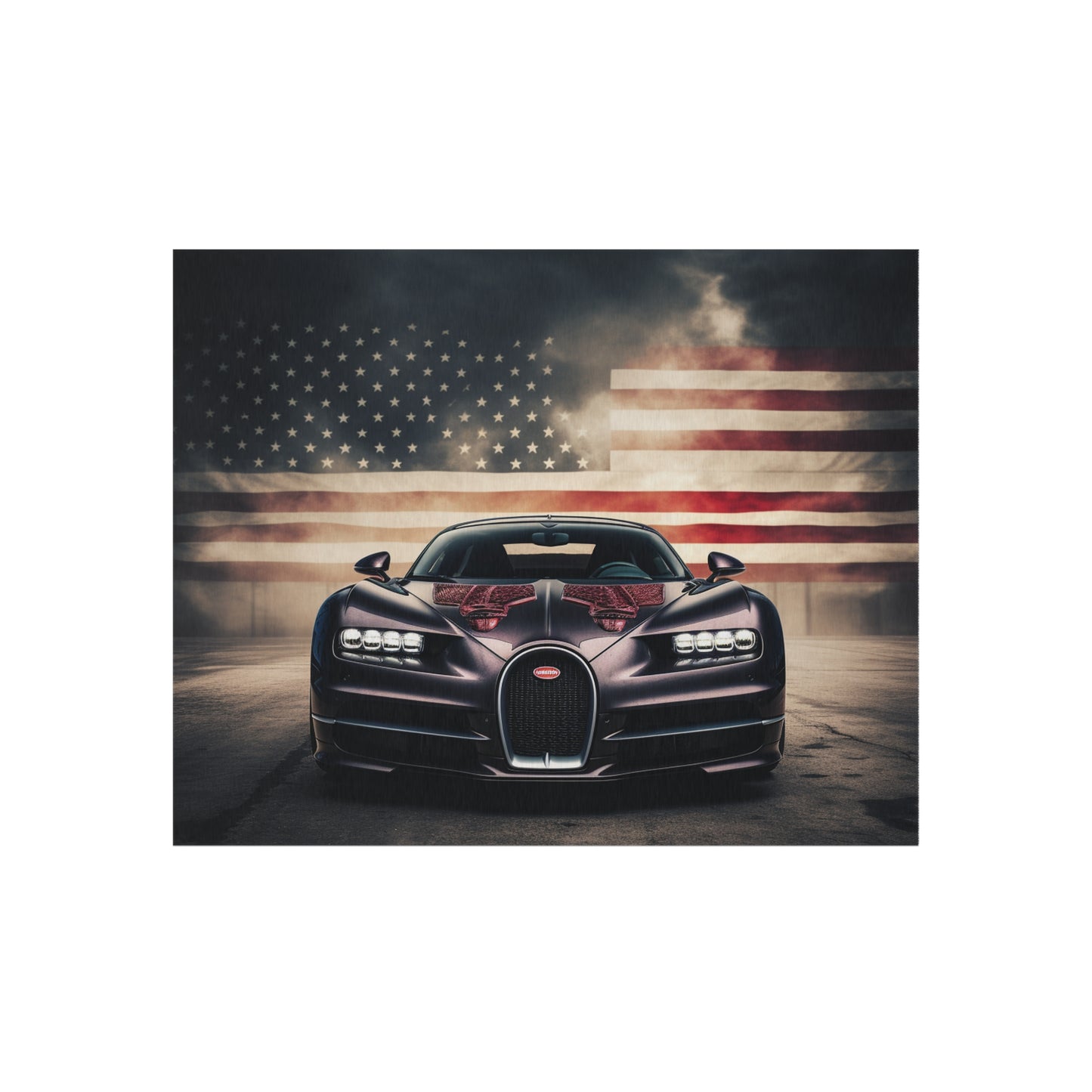 Outdoor Rug  American Flag Background Bugatti 2