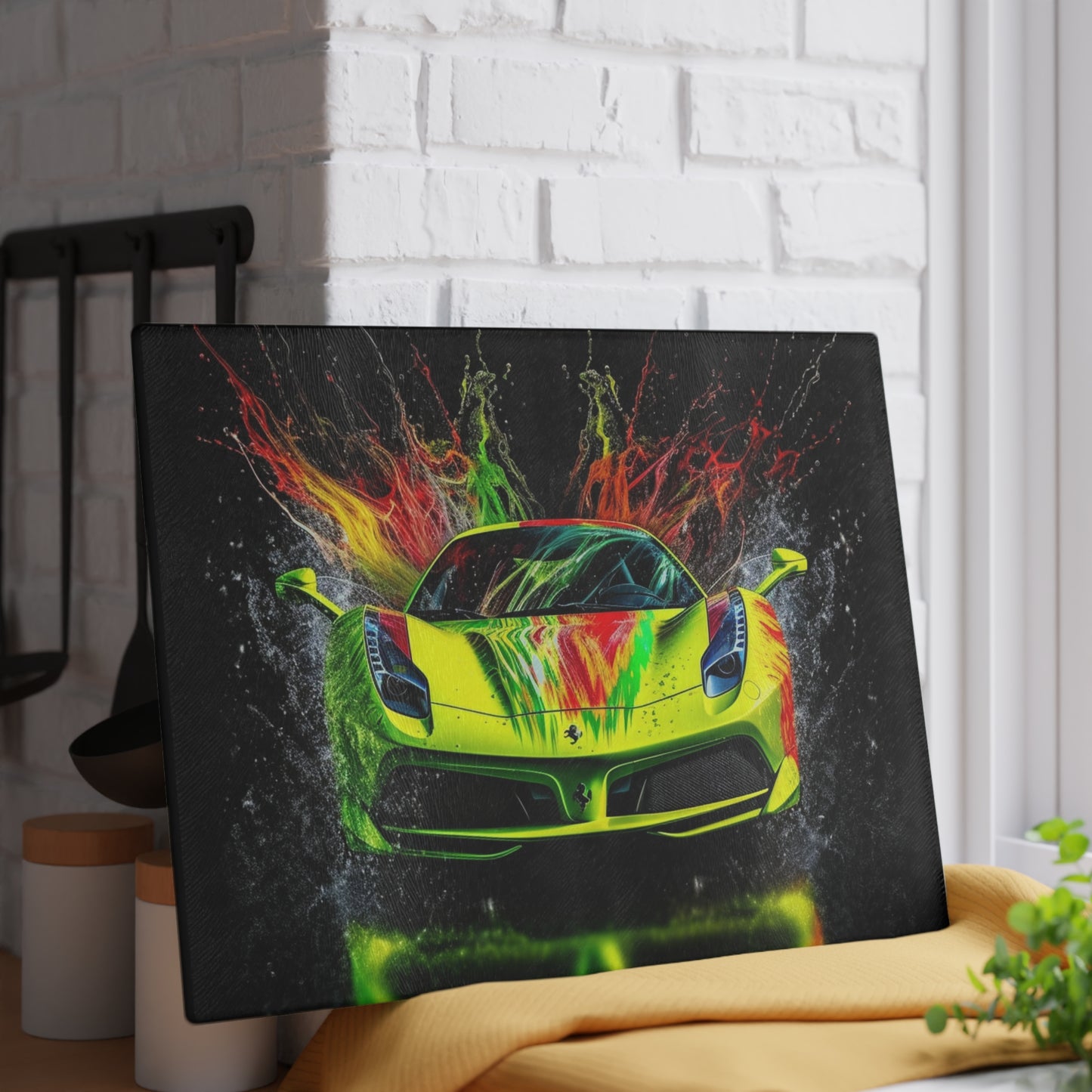 Glass Cutting Board Farrari Water 1