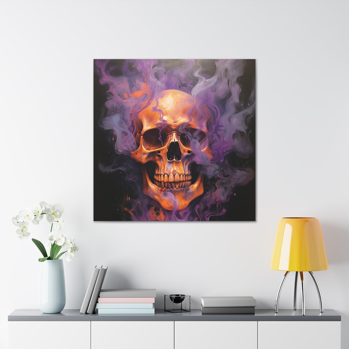 Canvas Gallery Wraps Skull Flames 4