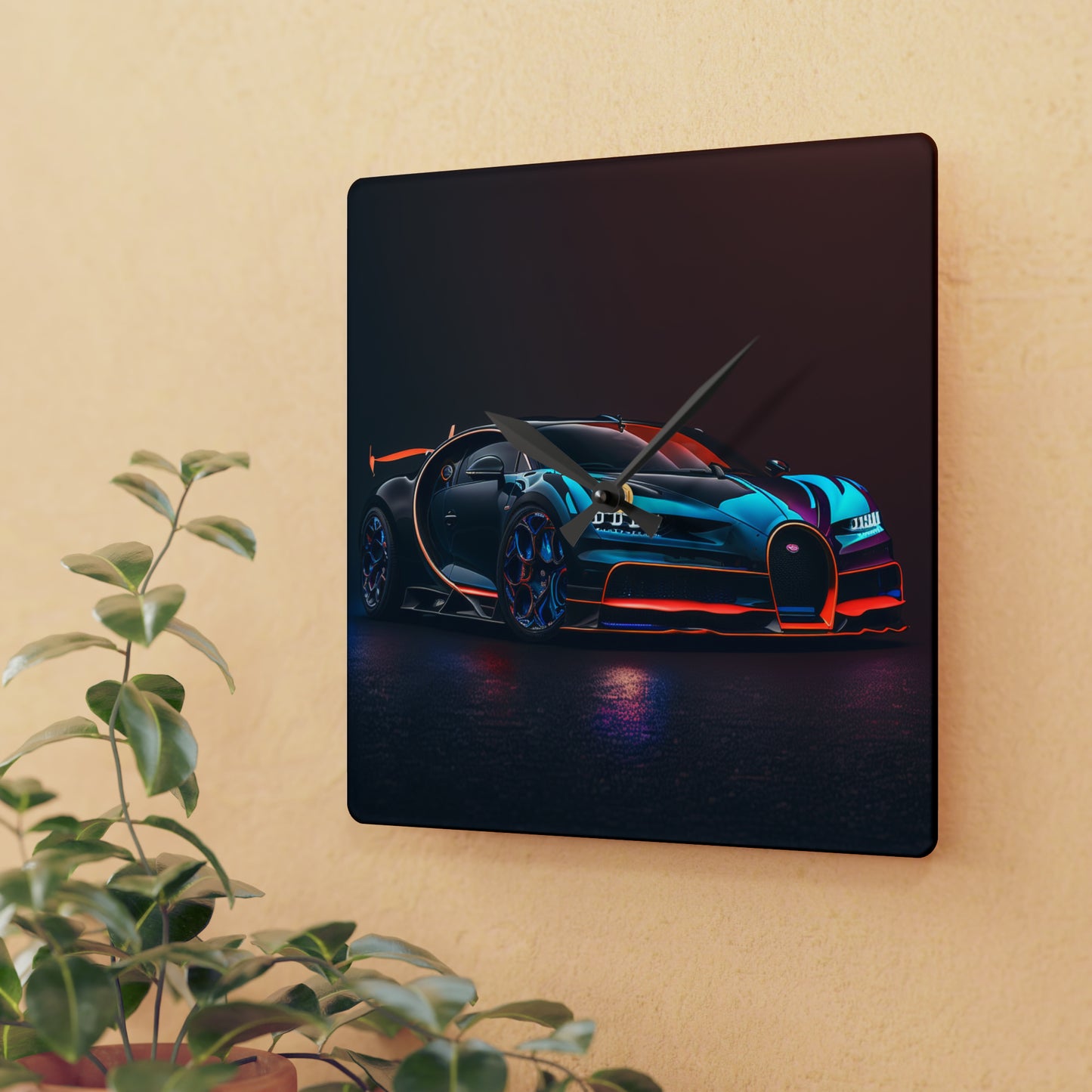 Acrylic Wall Clock Bugatti Chiron Super 1