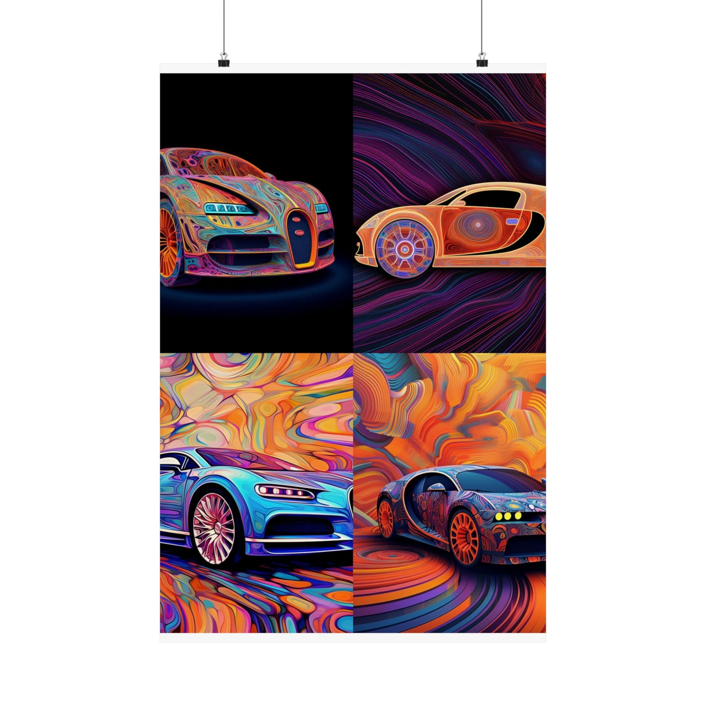 Premium Matte Vertical Posters Bugatti Abstract Concept 5