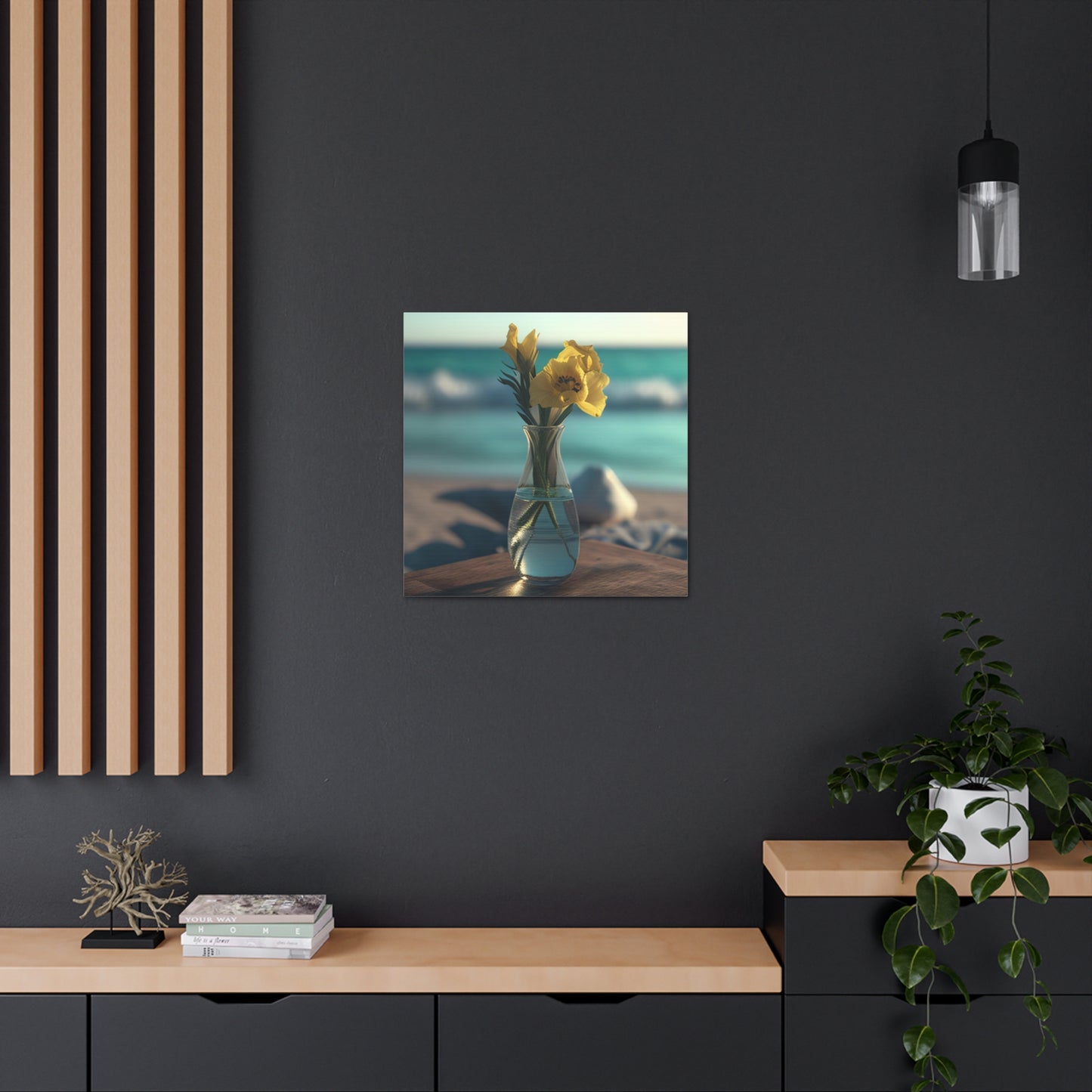 Canvas Gallery Wraps Yellow Gladiolus glass 4