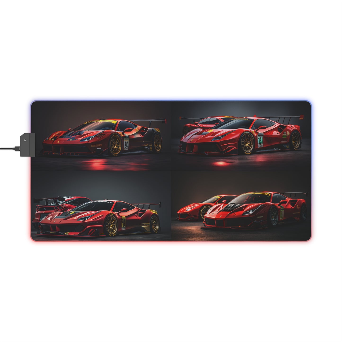 LED Gaming Mouse Pad Ferrari Red 5