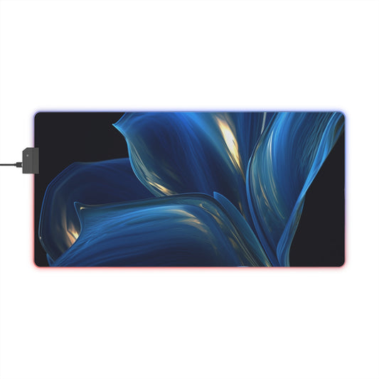 LED Gaming Mouse Pad Abstract Blue Tulip 1