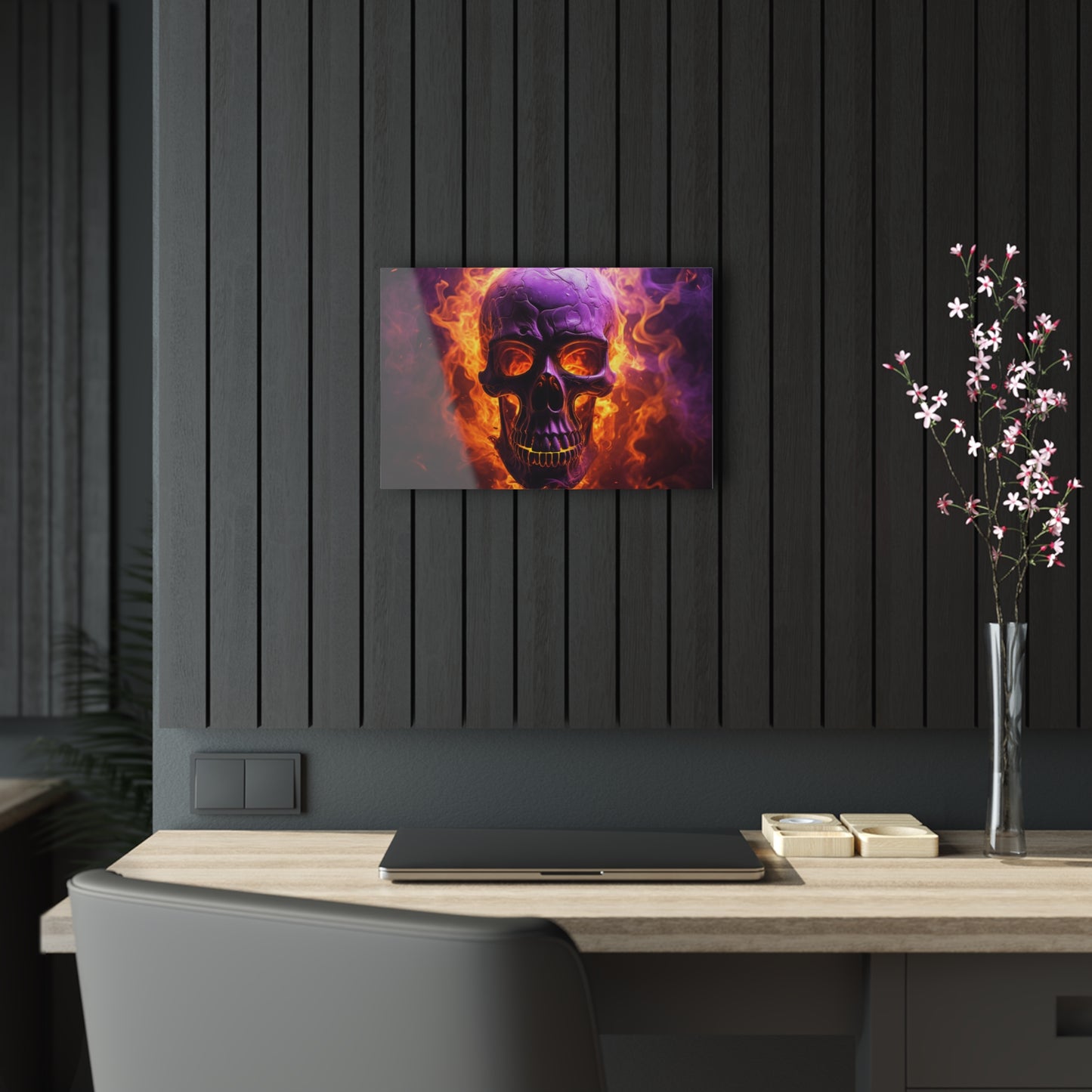 Acrylic Prints Skull Flames 3