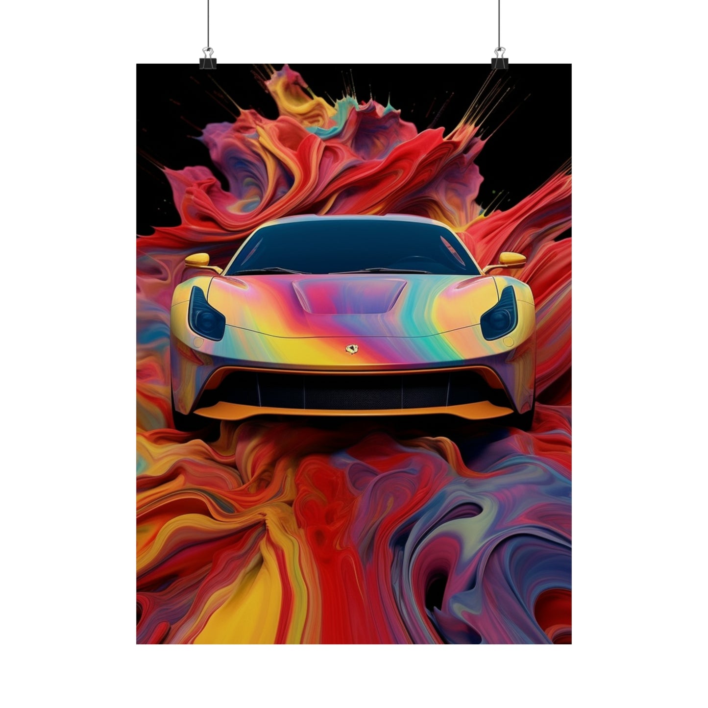 Premium Matte Vertical Posters Ferrari Water Fusion 1