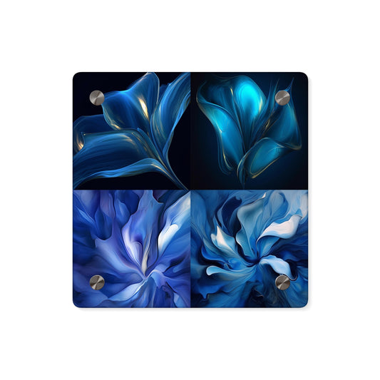 Acrylic Wall Art Panels Abstract Blue Tulip 5