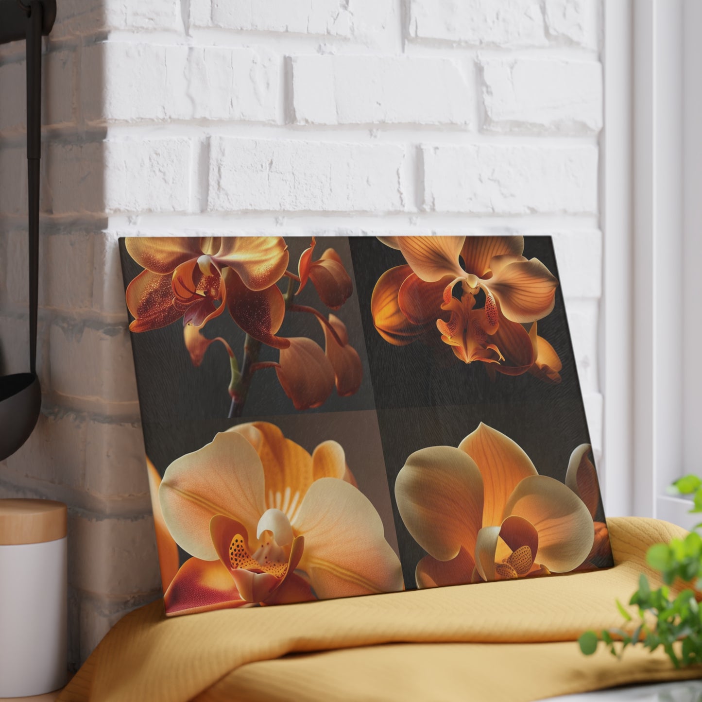 Glass Cutting Board Orange Orchid 5