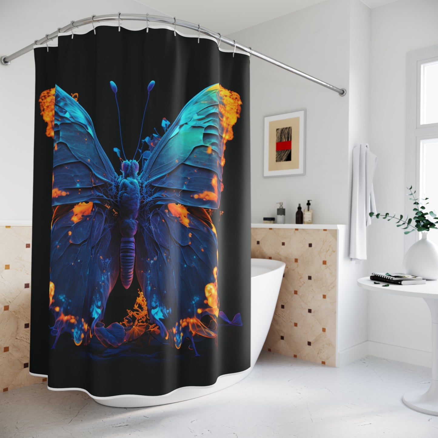 Polyester Shower Curtain Thermal Butterfly 3