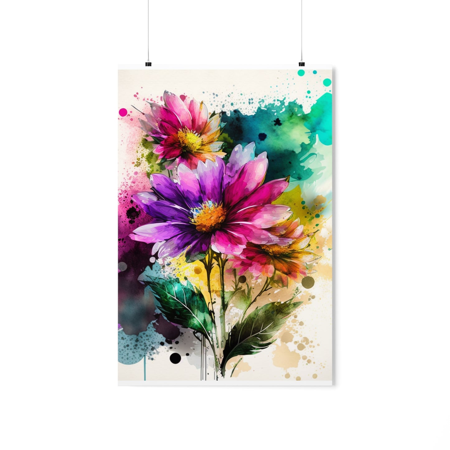 Premium Matte Vertical Posters Bright Spring Flowers 1