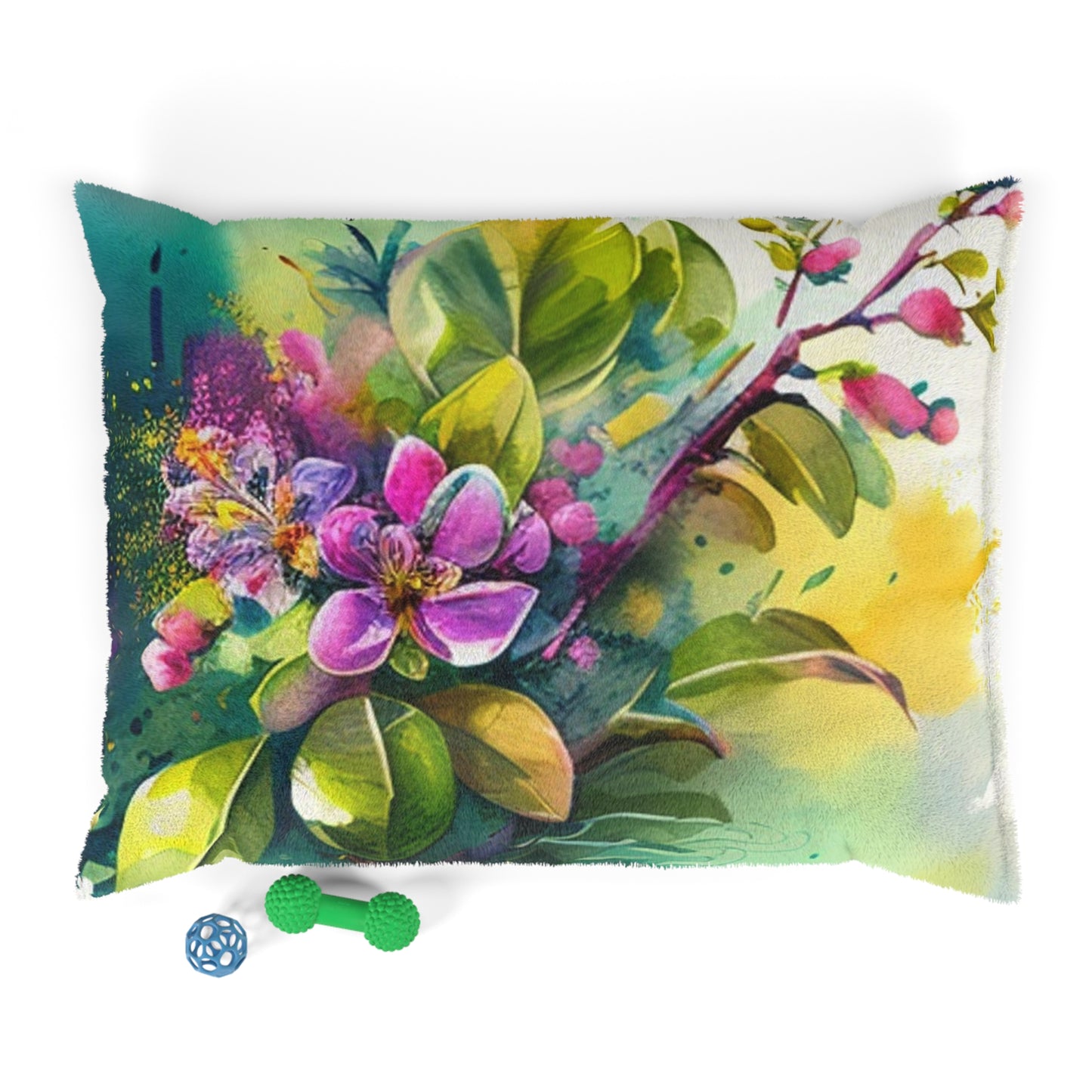 Pet Bed Mother Nature Bright Spring Colors Realistic Watercolor 1