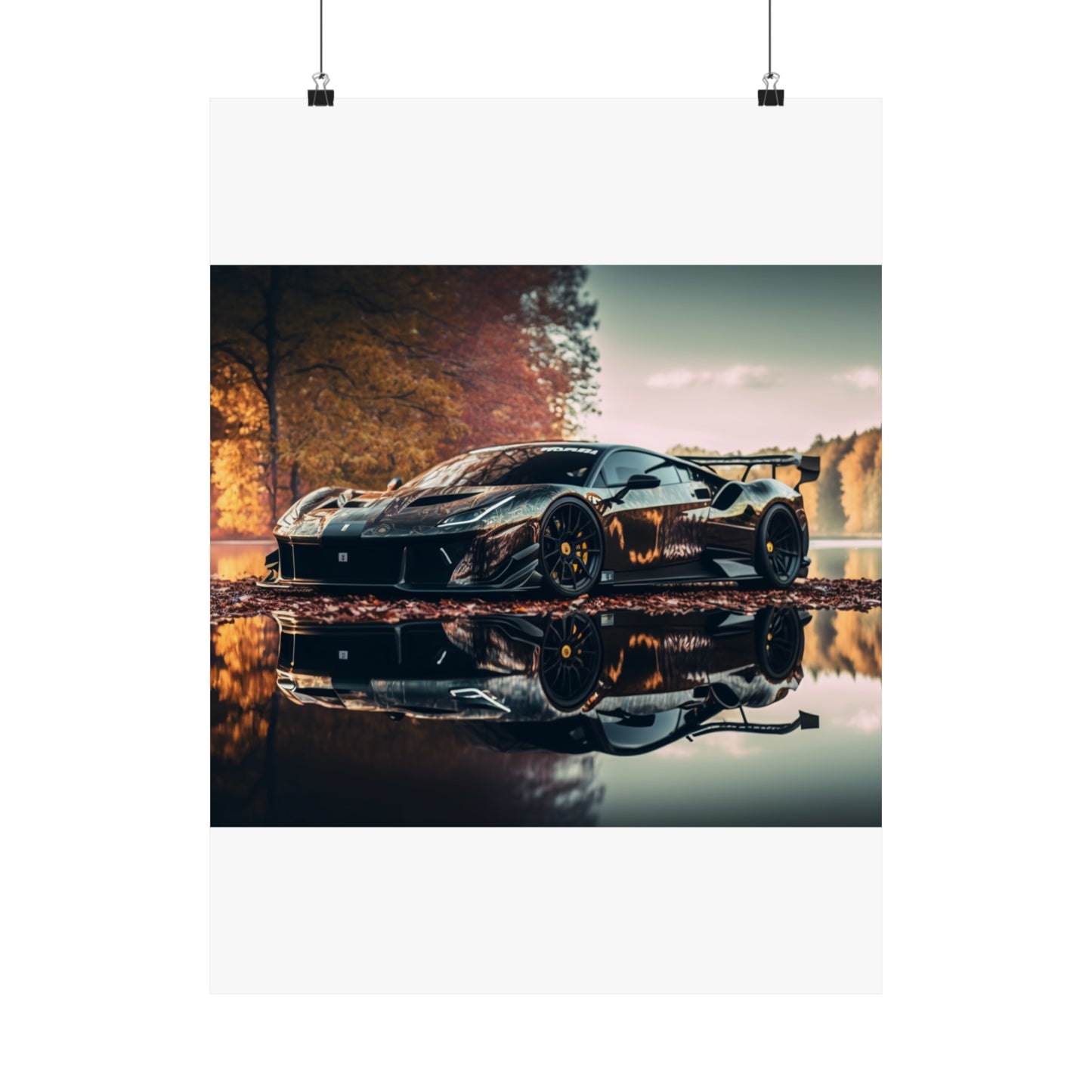 Premium Matte Vertical Posters Ferrari Lake 1