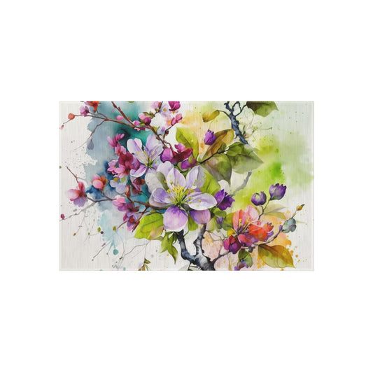 Outdoor Rug  Mother Nature Bright Spring Colors Realistic Watercolor 4