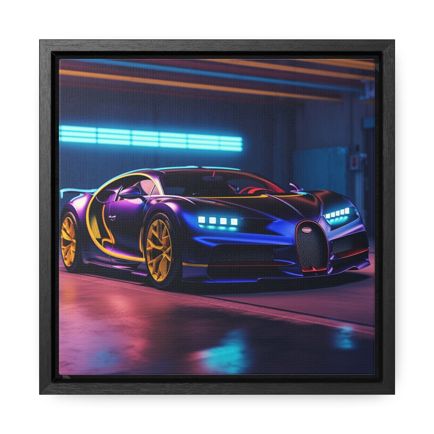 Gallery Canvas Wraps, Square Frame Hyper Bugatti Neon Chiron 4