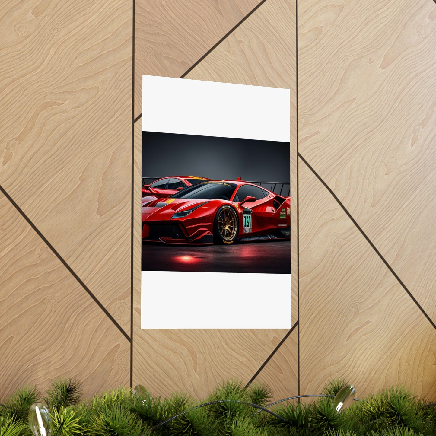 Premium Matte Vertical Posters Ferrari Red 2