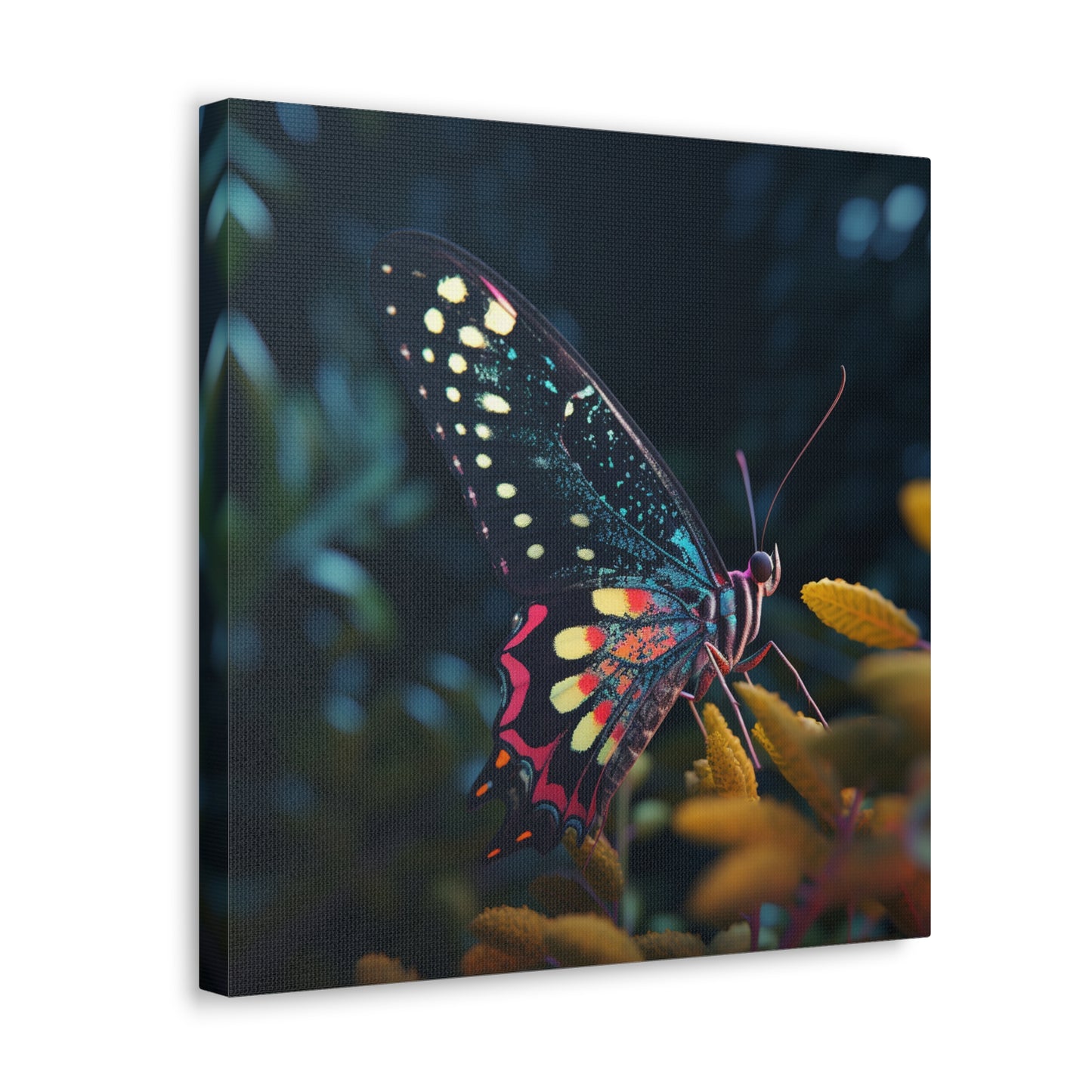 Canvas Gallery Wraps Hyper Colorful Butterfly Macro 2