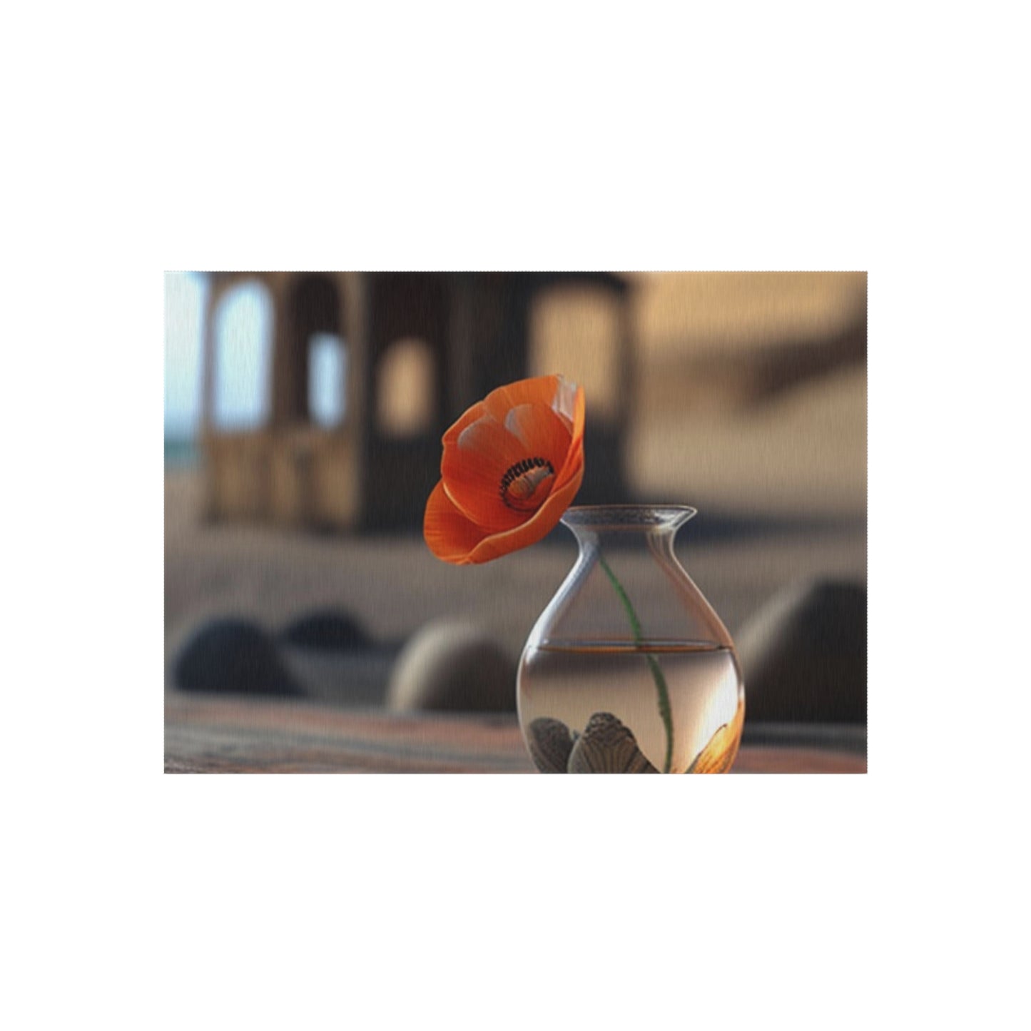 Outdoor Rug  Poppy in a Glass Vase 1