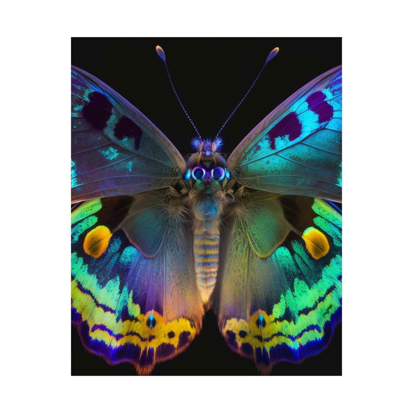 Premium Matte Vertical Posters Neon Hue Butterfly 4