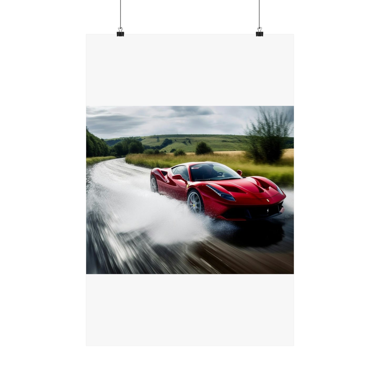 Premium Matte Vertical Posters Water Ferrari Splash 4