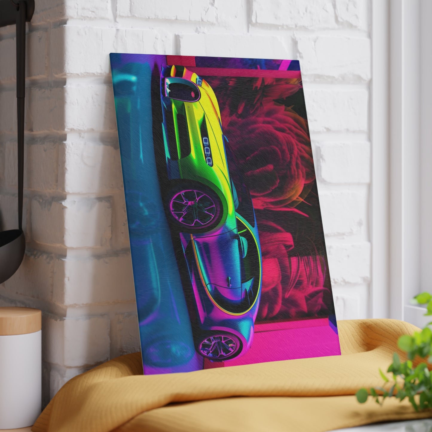 Glass Cutting Board Florescent Bugatti Flair 1