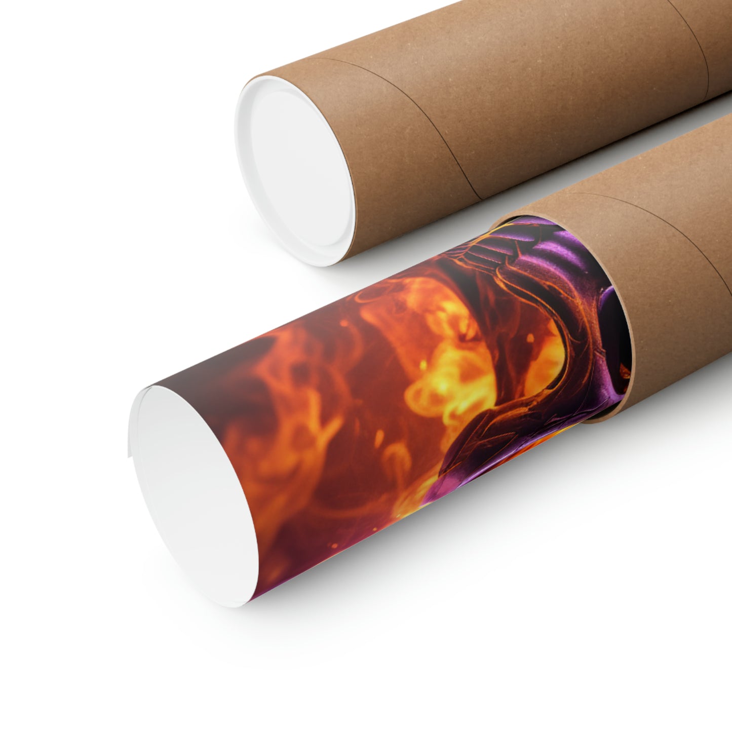 Premium Matte Vertical Posters Skull Flames 3