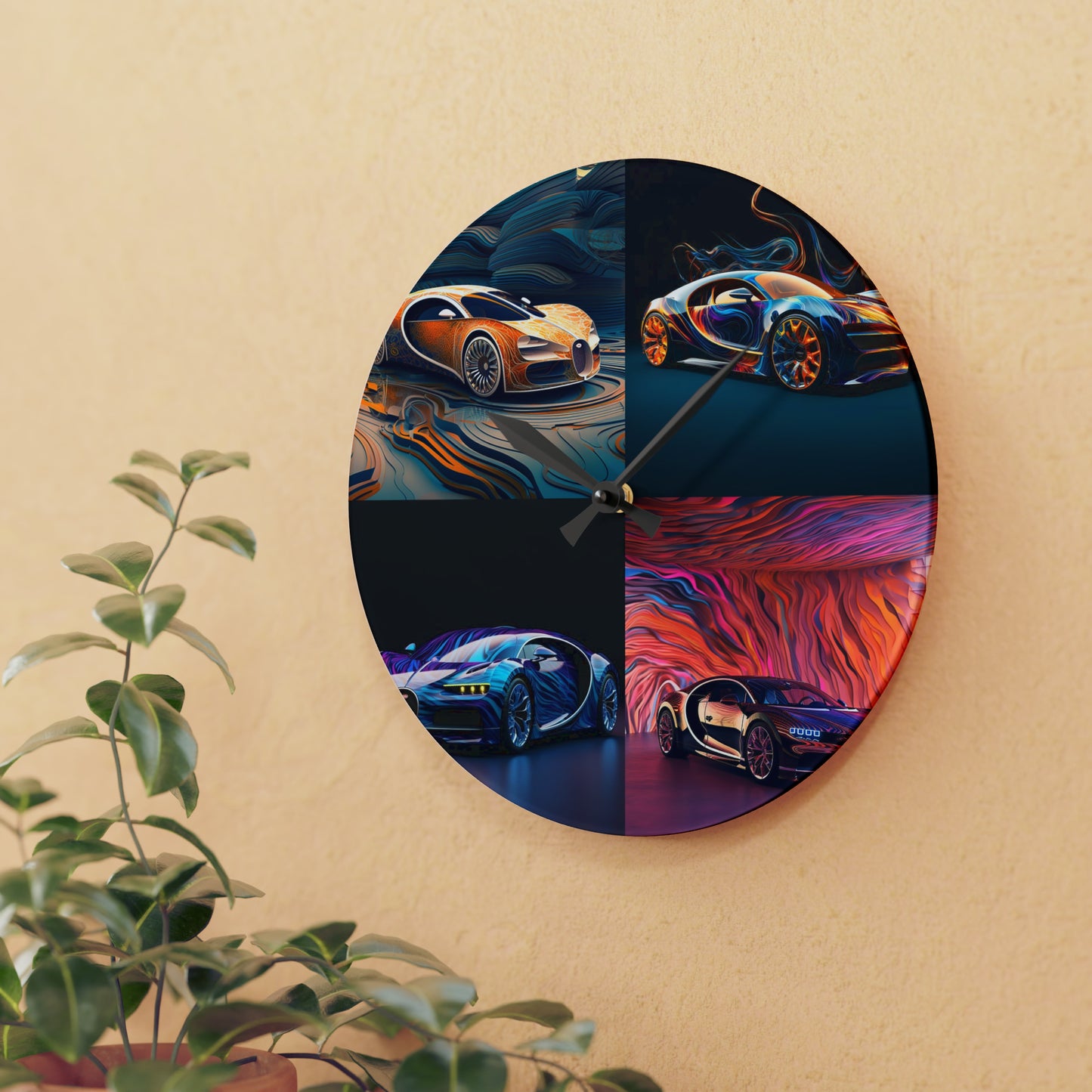 Acrylic Wall Clock Bugatti Abstract Flair 5