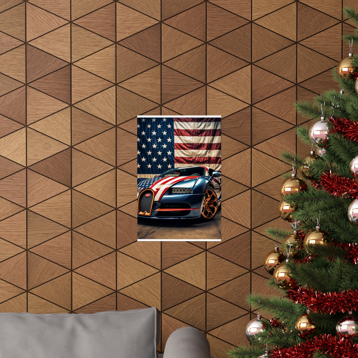 Premium Matte Vertical Posters Bugatti Flag American 4