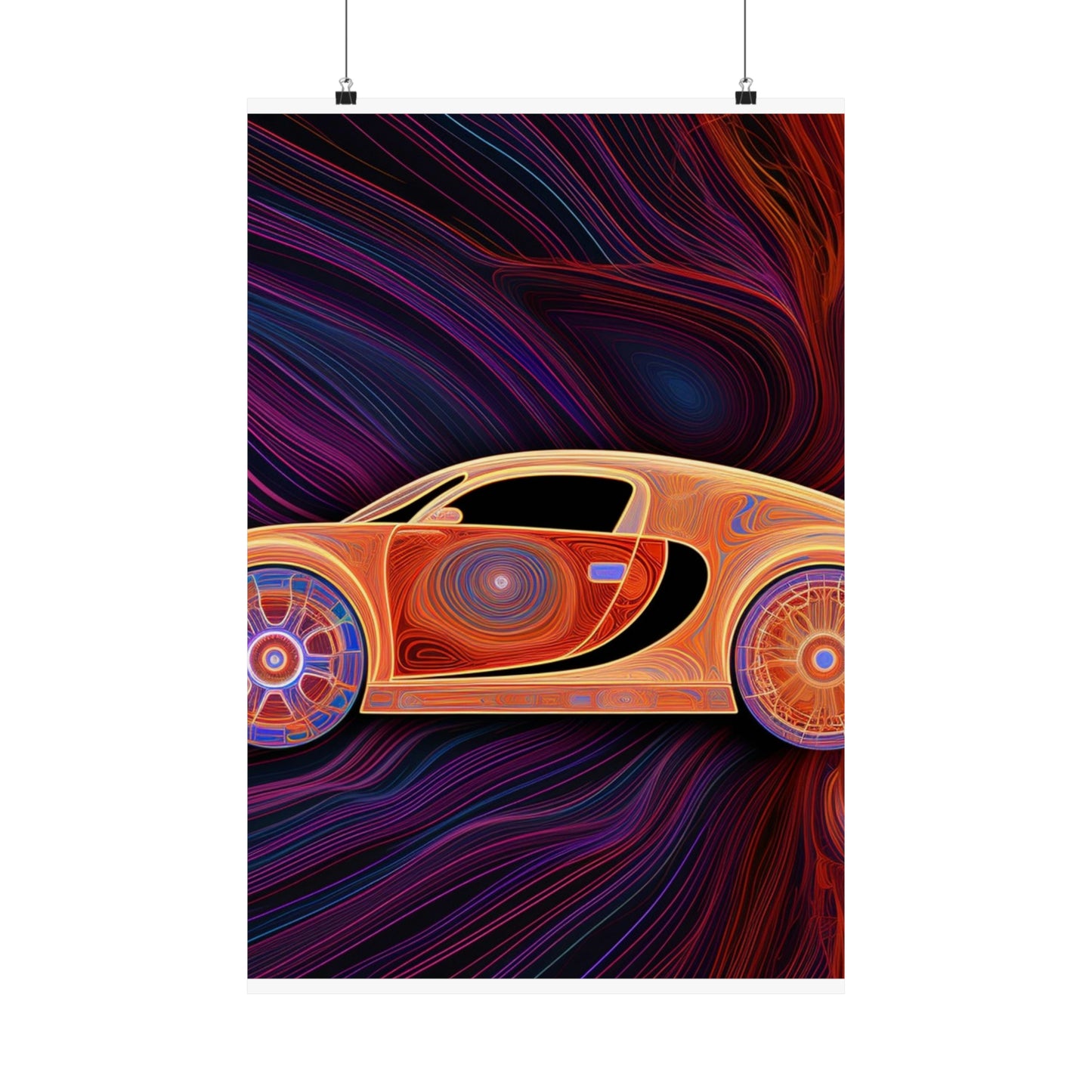 Premium Matte Vertical Posters Bugatti Abstract Concept 2