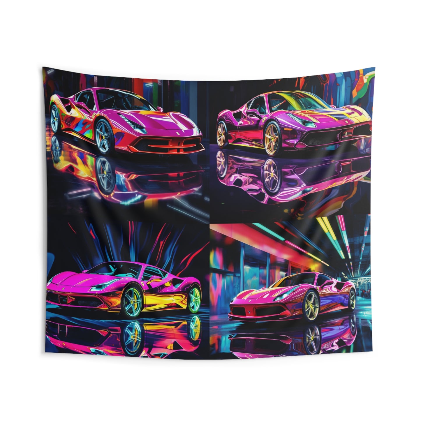 Indoor Wall Tapestries Pink Macro Ferrari 5