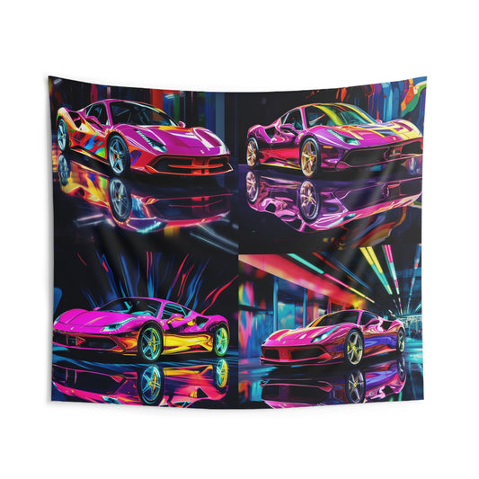 Indoor Wall Tapestries Pink Macro Ferrari 5