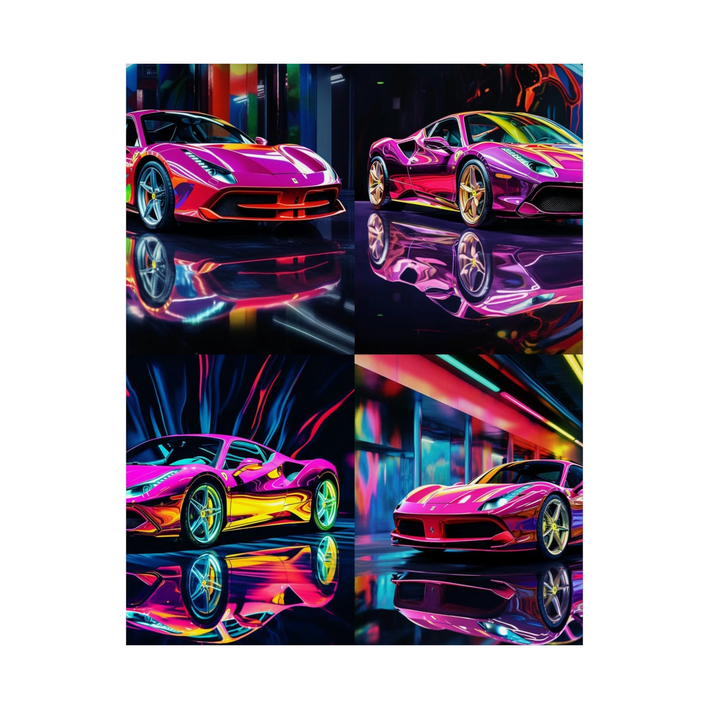 Premium Matte Vertical Posters Pink Macro Ferrari 5