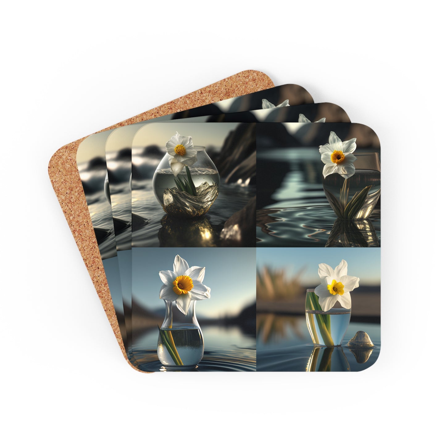 Corkwood Coaster Set Daffodil 5