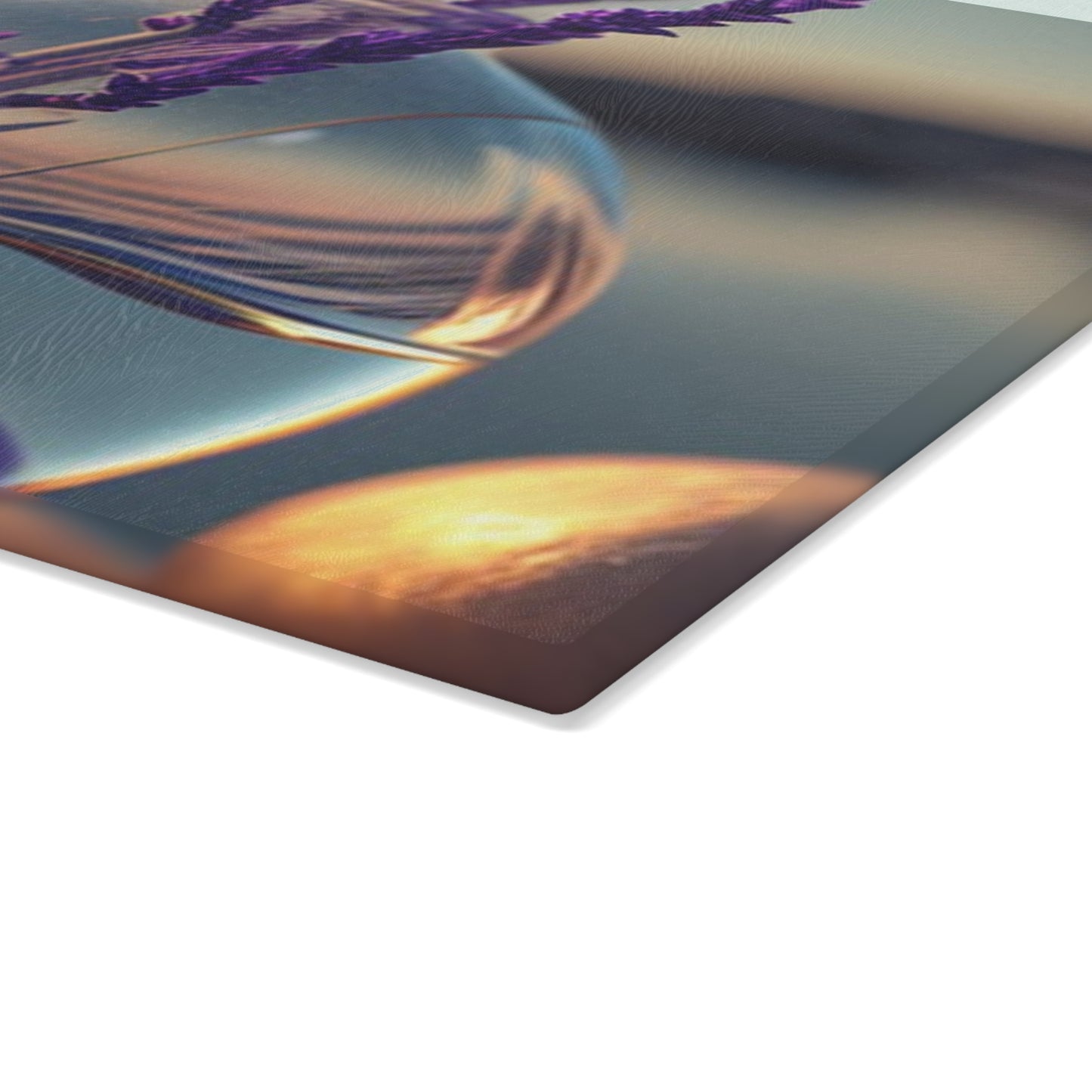 Glass Cutting Board Lavender in a vase 3