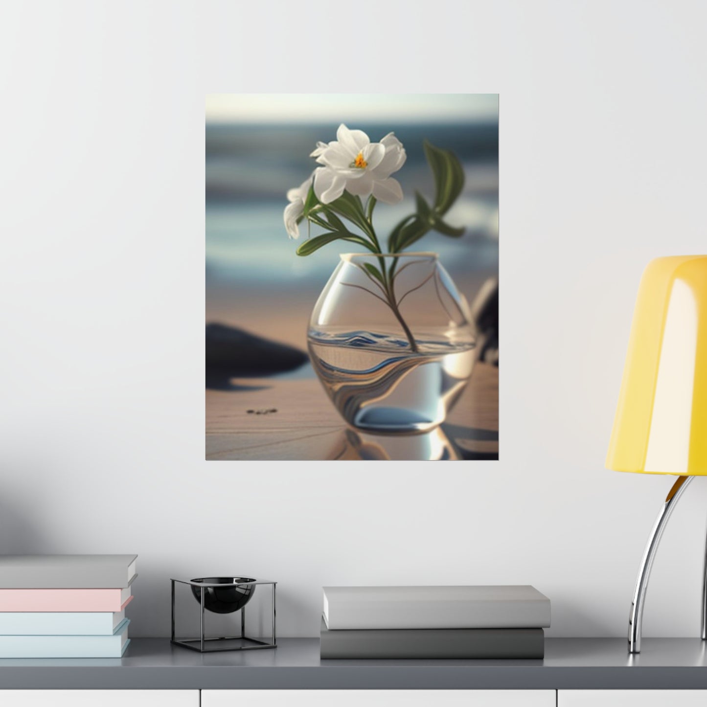 Premium Matte Vertical Posters Jasmine glass vase 3