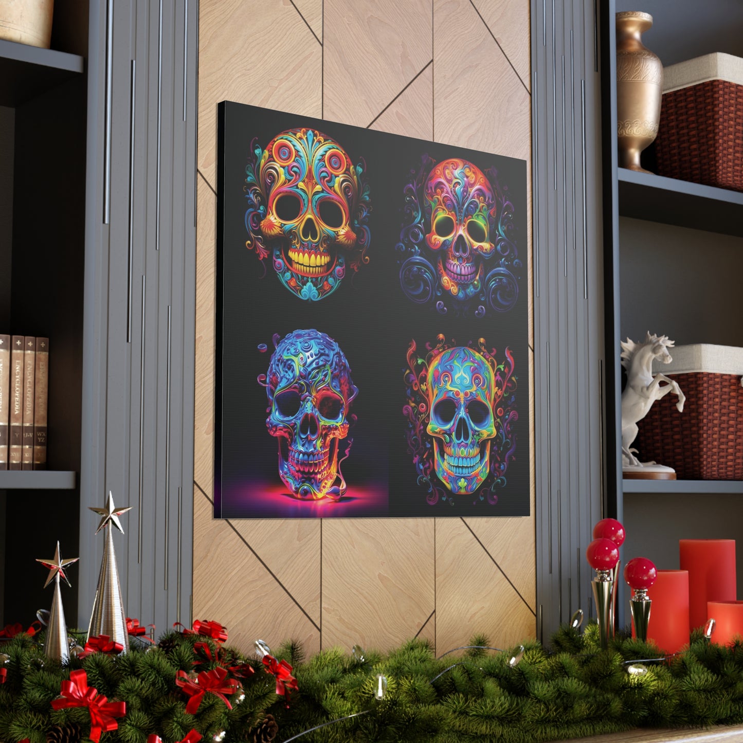 Canvas Gallery Wraps Macro Skull Color 5