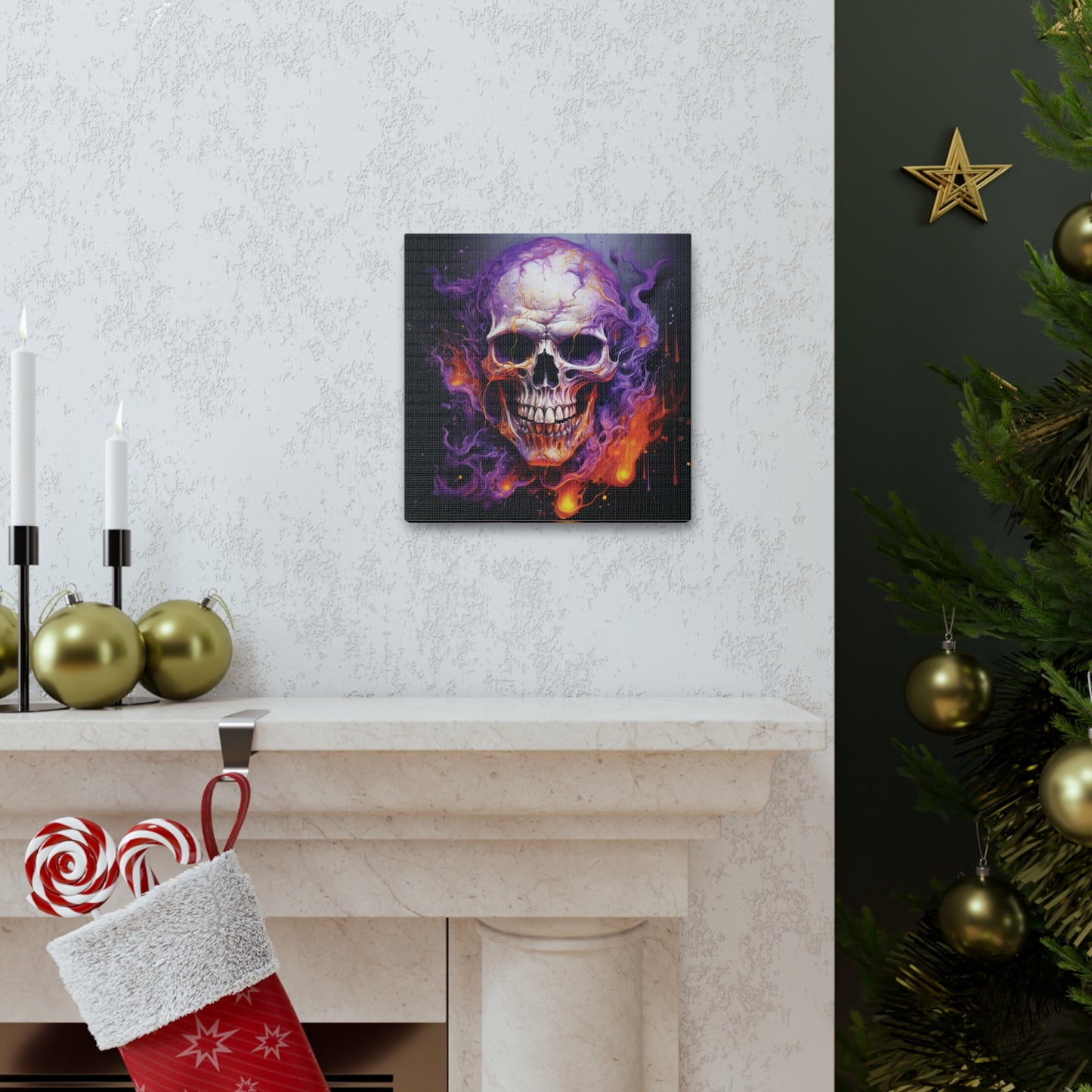 Canvas Gallery Wraps Skull Flames 2