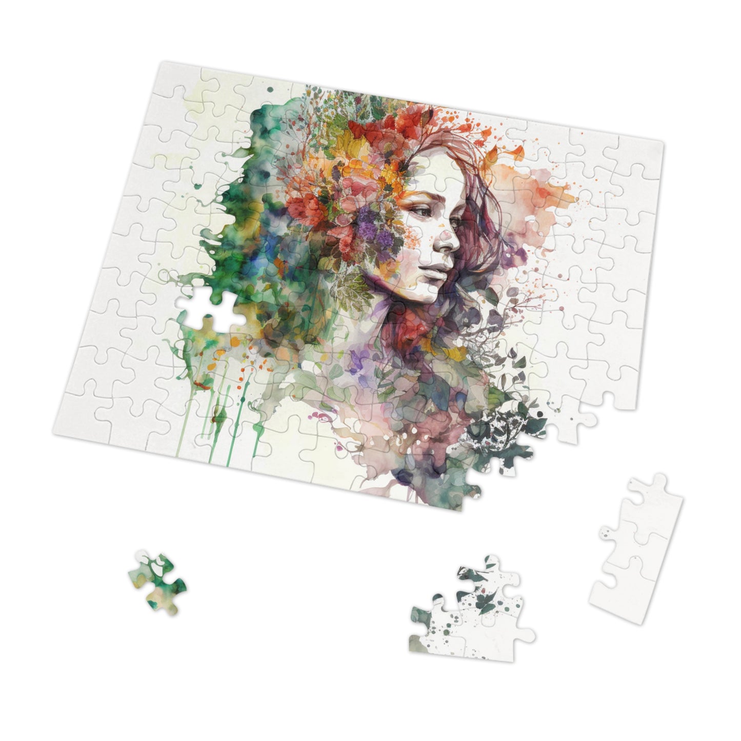 Jigsaw Puzzle (30, 110, 252, 500,1000-Piece) Mother Nature Bright Spring Colors Realistic Watercolor 3