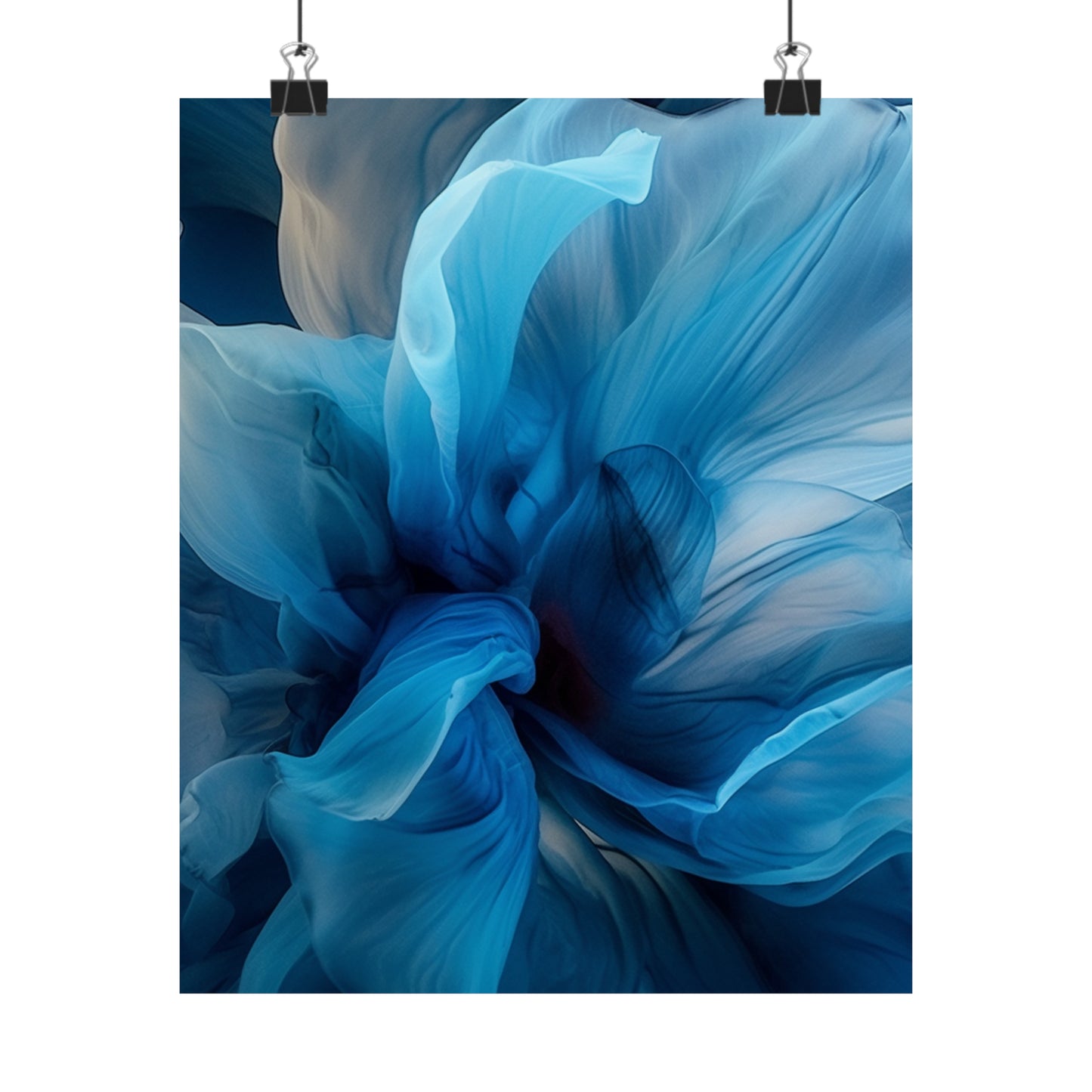 Premium Matte Vertical Posters Blue Tluip Abstract 2