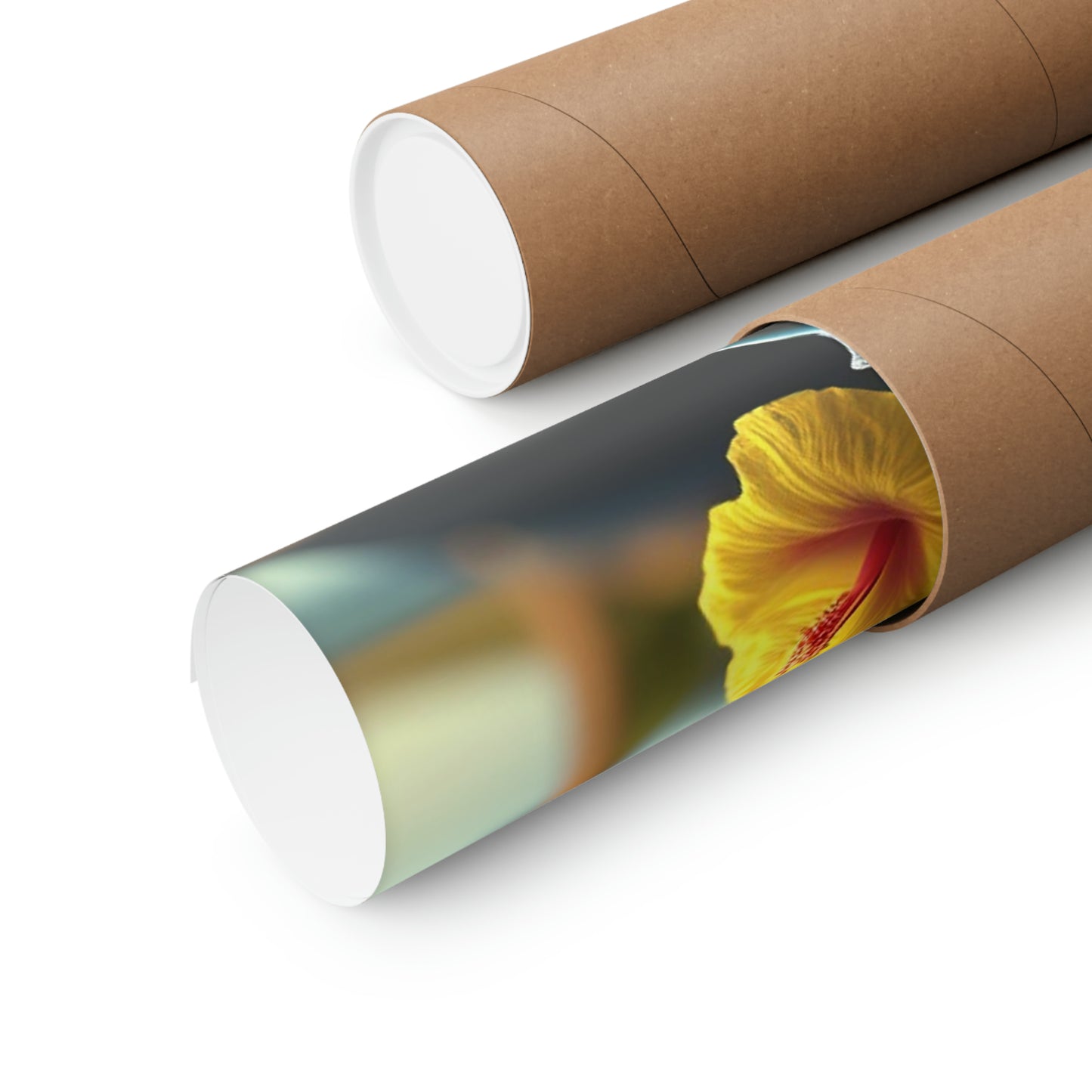 Premium Matte Vertical Posters Yellow Hibiscus Wood 2