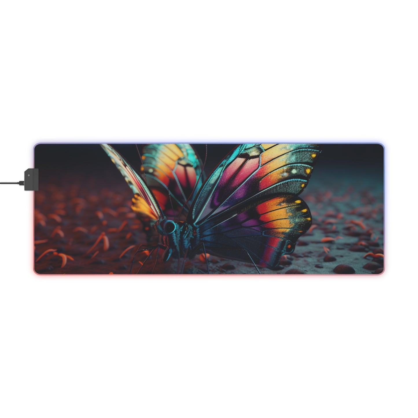 LED Gaming Mouse Pad Hyper Colorful Butterfly Macro 1