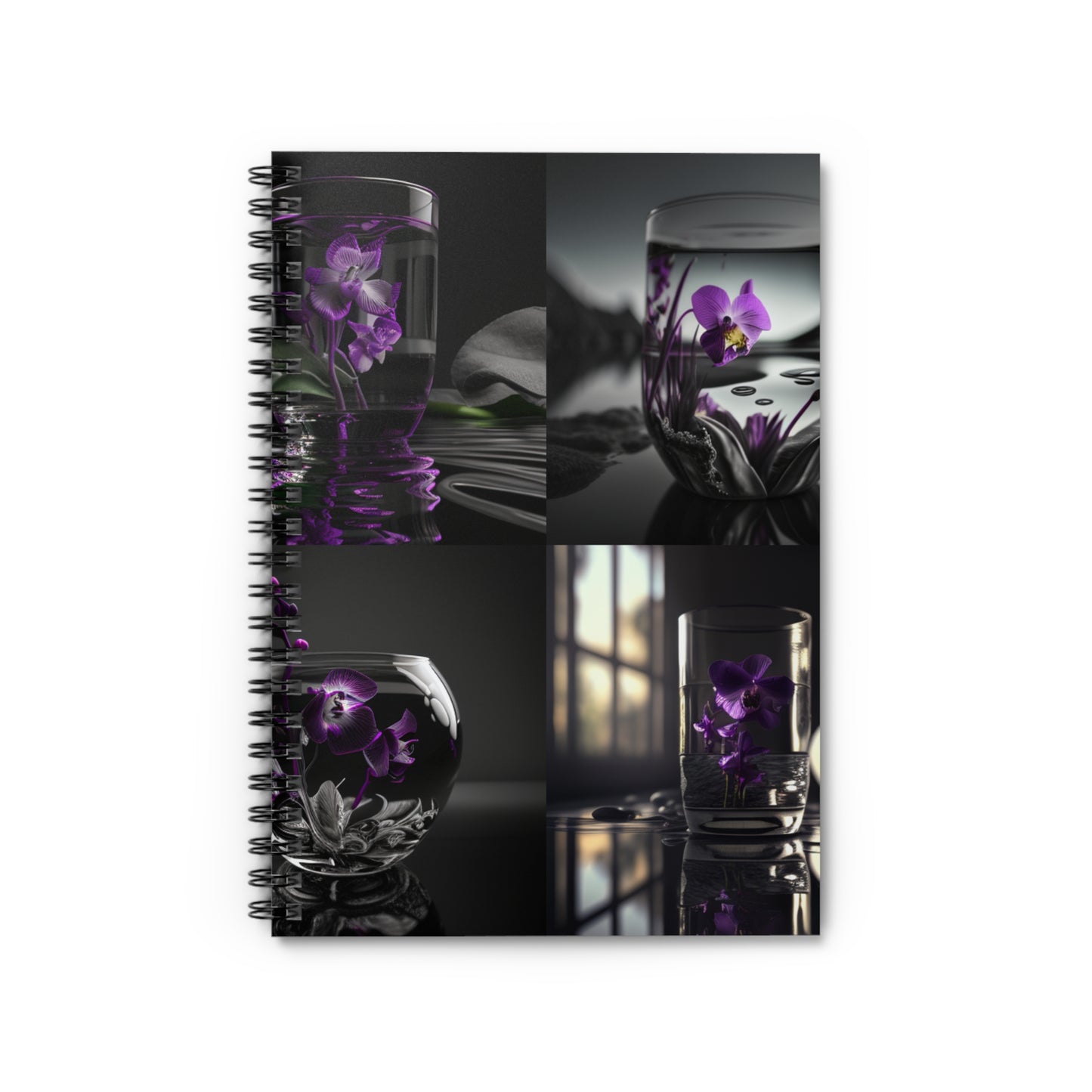 Spiral Notebook - Ruled Line Purple Orchid Glass vase 5