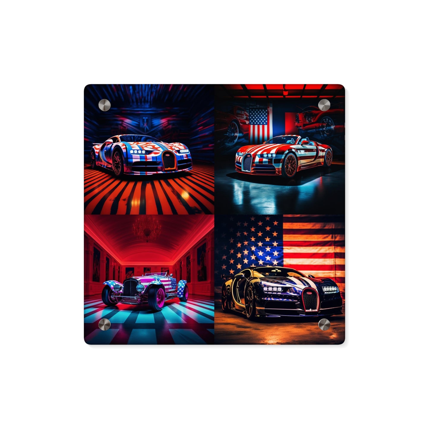 Acrylic Wall Art Panels Macro Bugatti American Flag 5