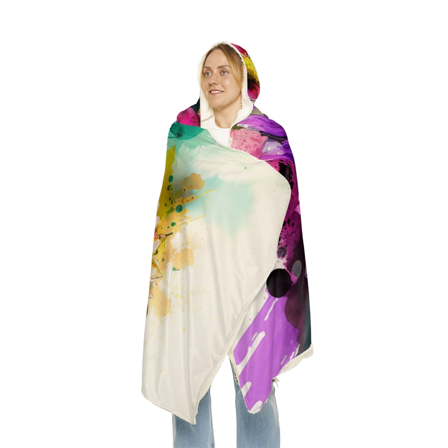 Snuggle Hooded Blanket Bright Spring Flowers 1