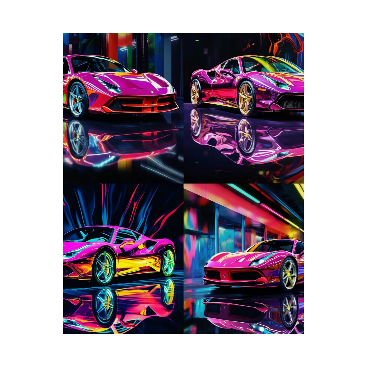 Premium Matte Vertical Posters Pink Macro Ferrari 5