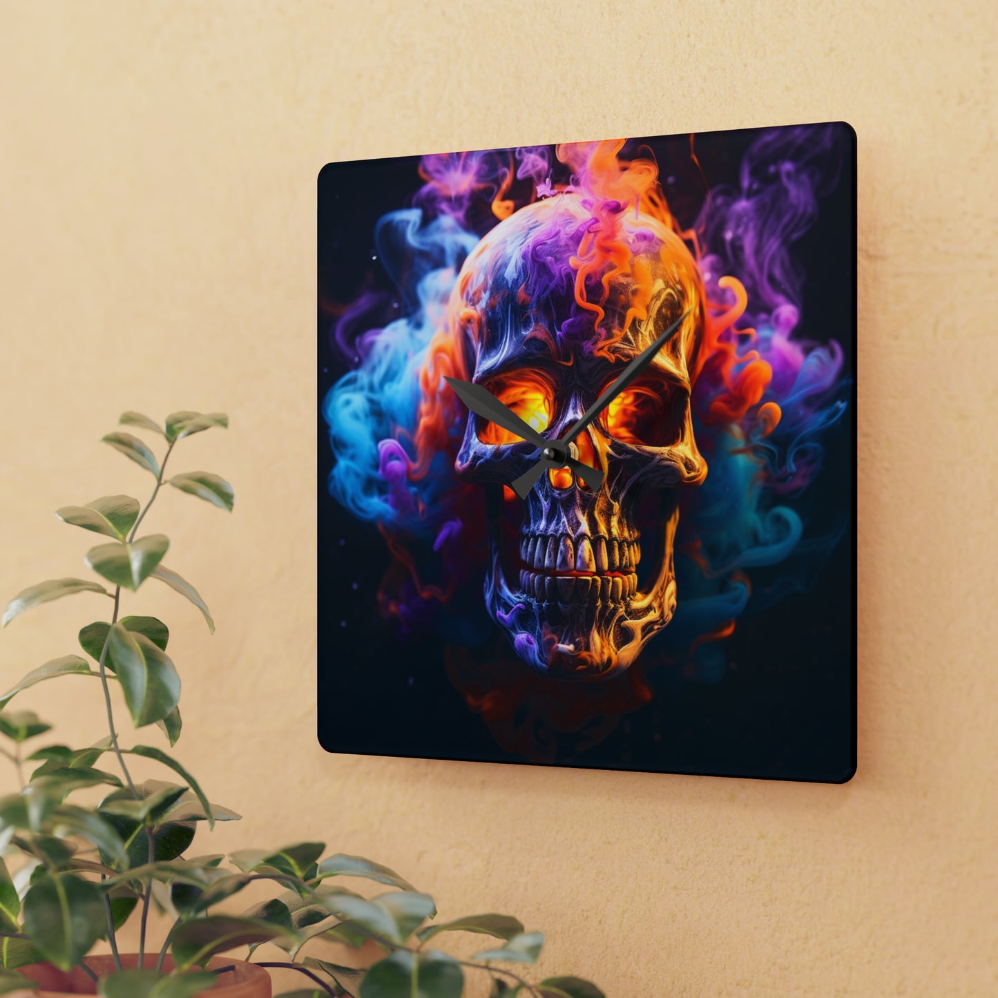 Acrylic Wall Clock Macro Skull 2