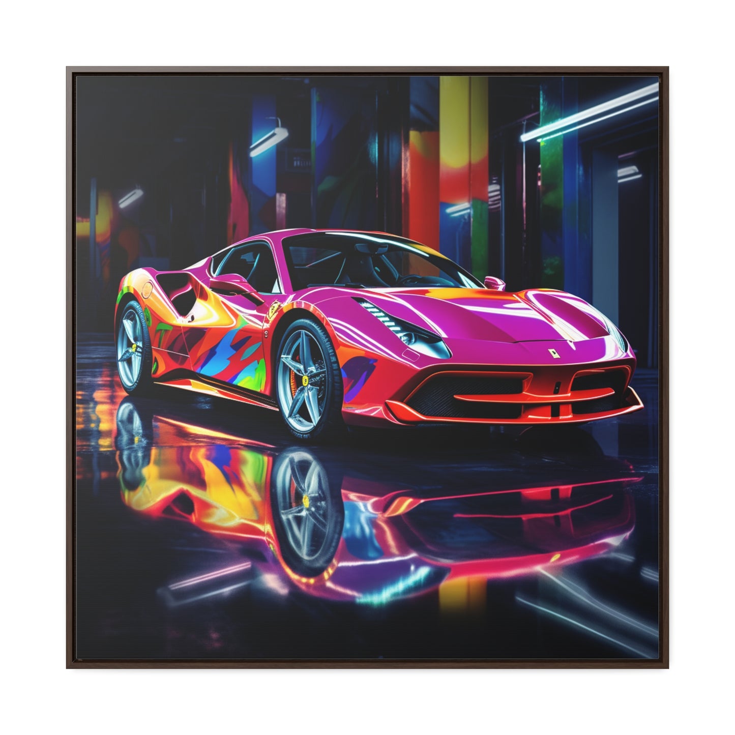 Gallery Canvas Wraps, Square Frame Pink Macro Ferrari 1