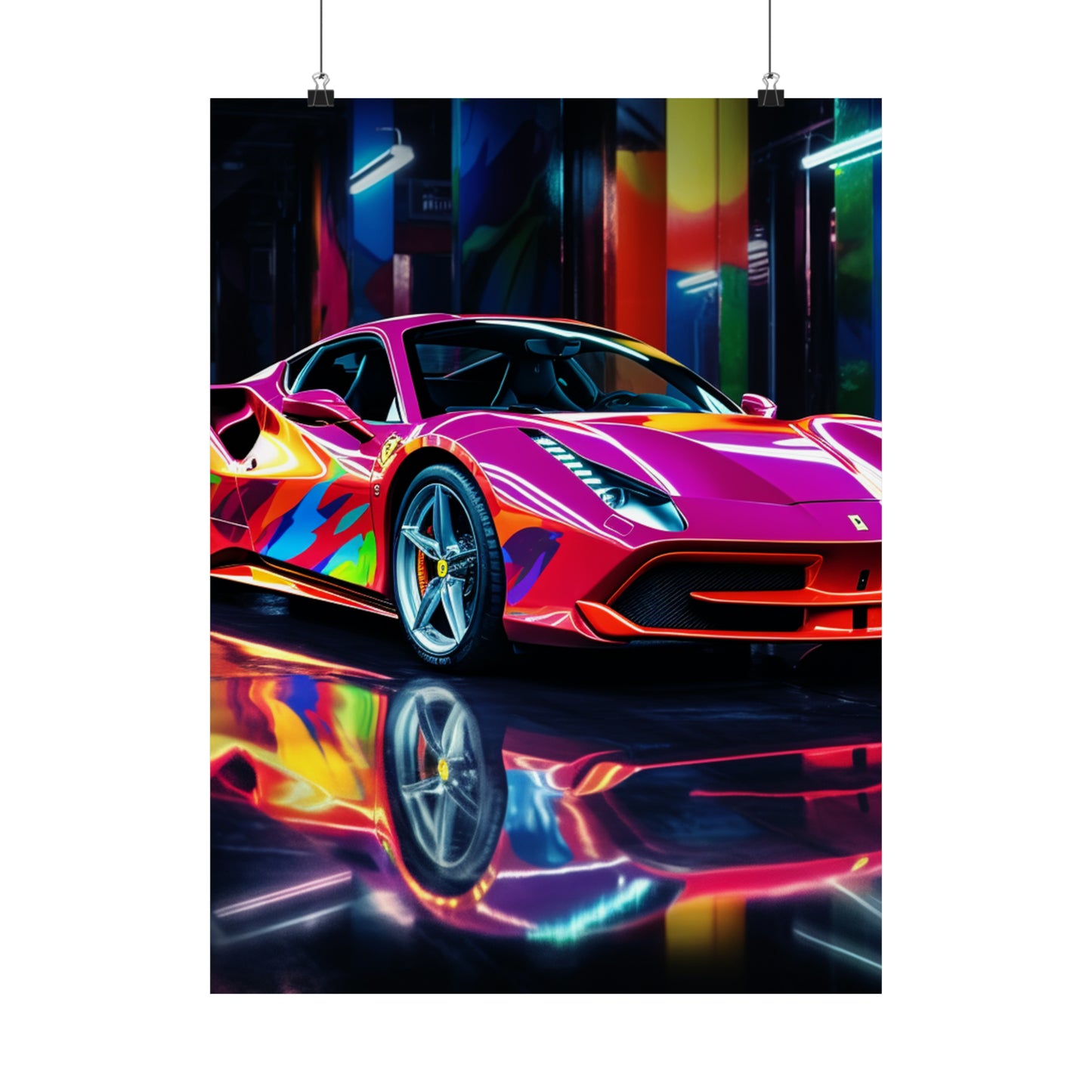 Premium Matte Vertical Posters Pink Macro Ferrari 1