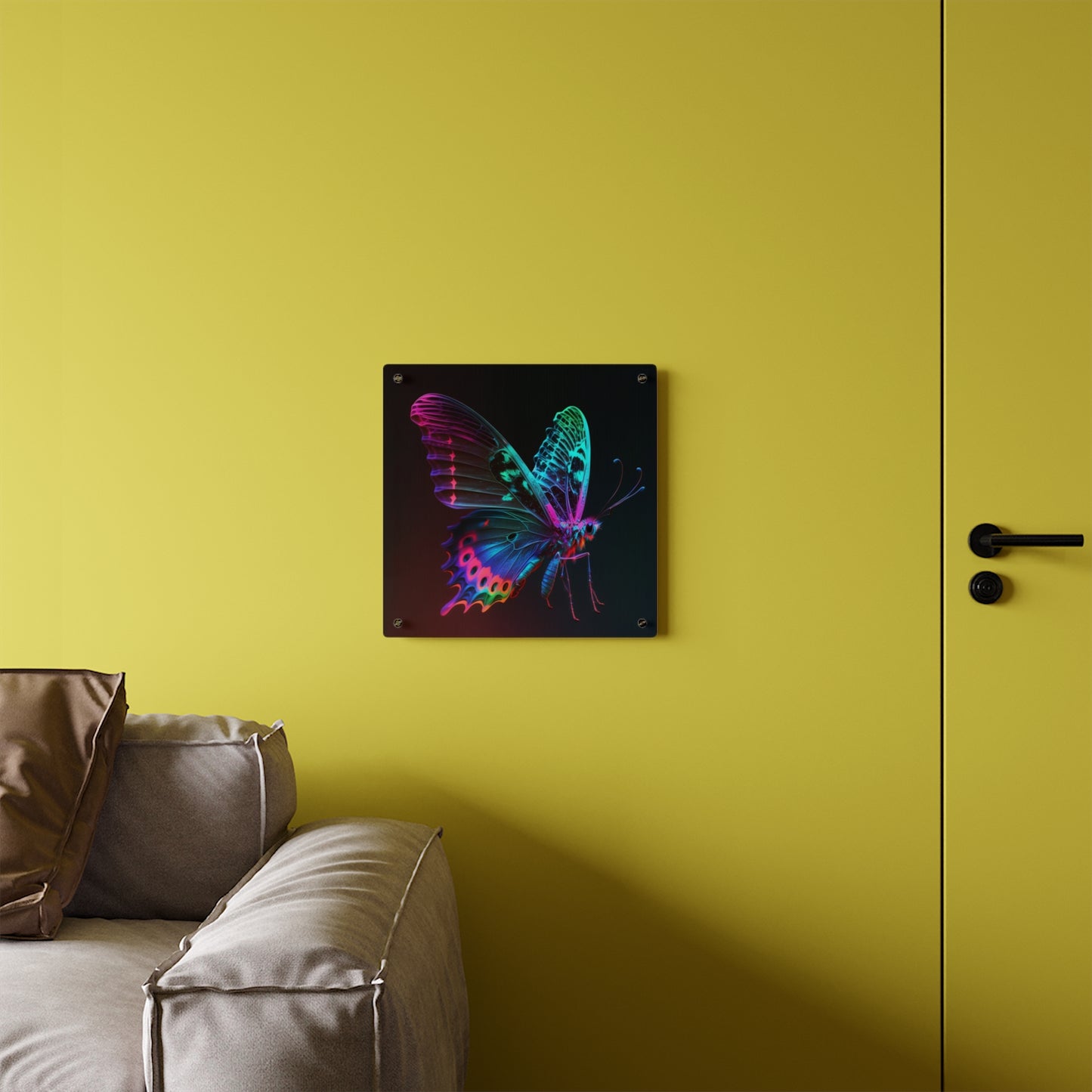 Acrylic Wall Art Panels Raw Hyper Color Butterfly 1