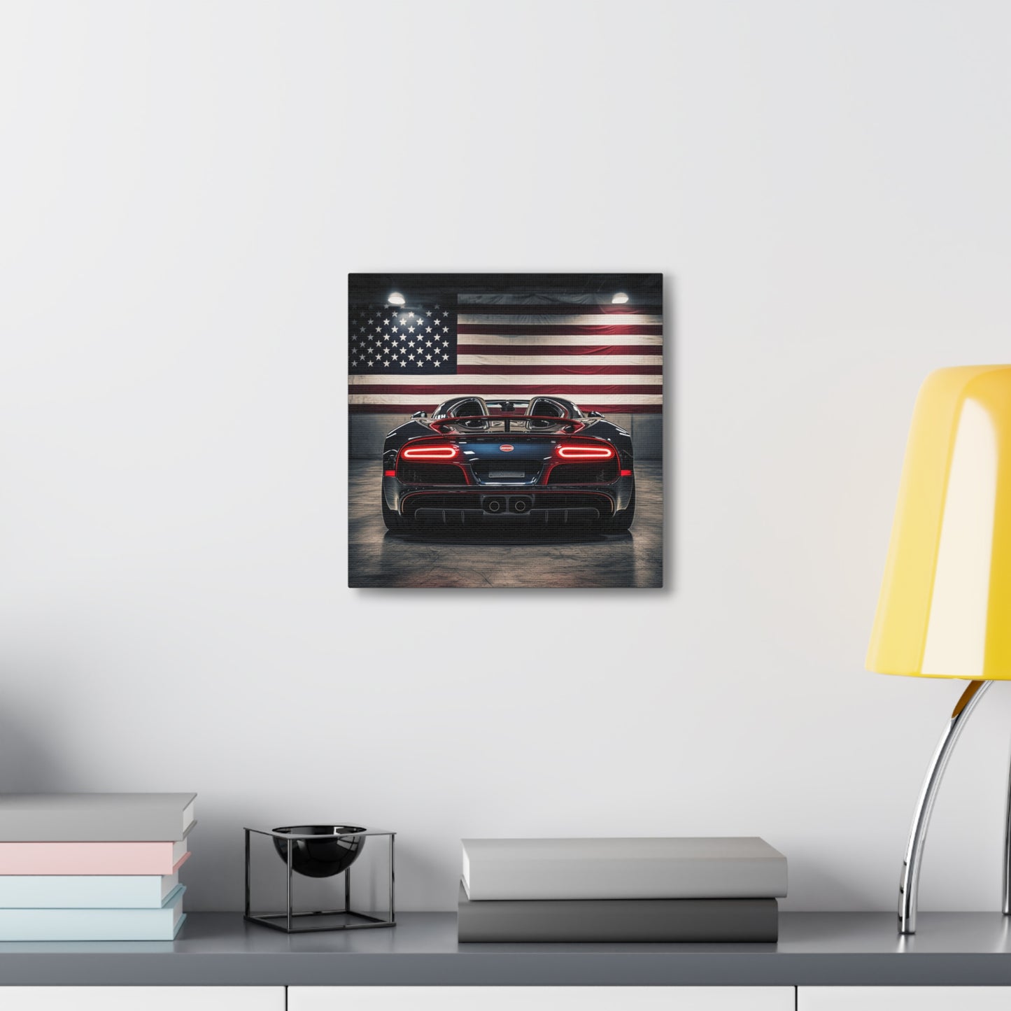 Canvas Gallery Wraps American Flag Background Bugatti 4